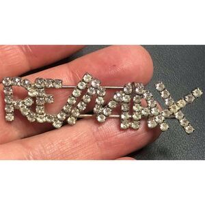 3536 Pretty Re/Max Realtors Rhinestone Sparkle brooch pin